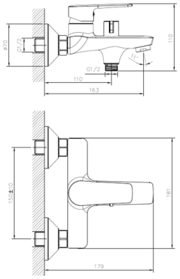 Смеситель для ванны CETUS CSU6163563C, латунь, цвет хром купить,30000