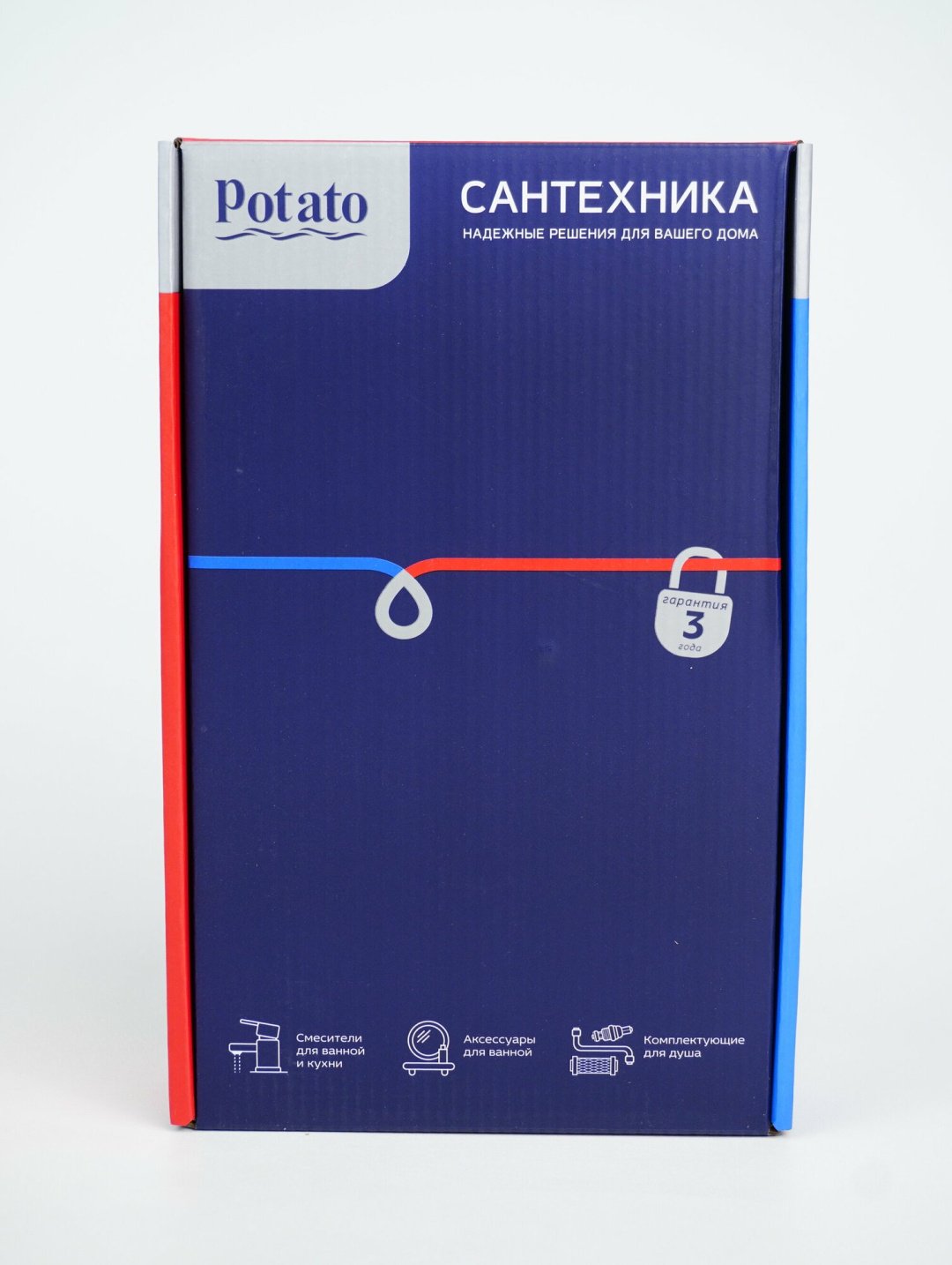 Смеситель с гибким изливом Potato P58357S, латунь, цвет хром купить,36600