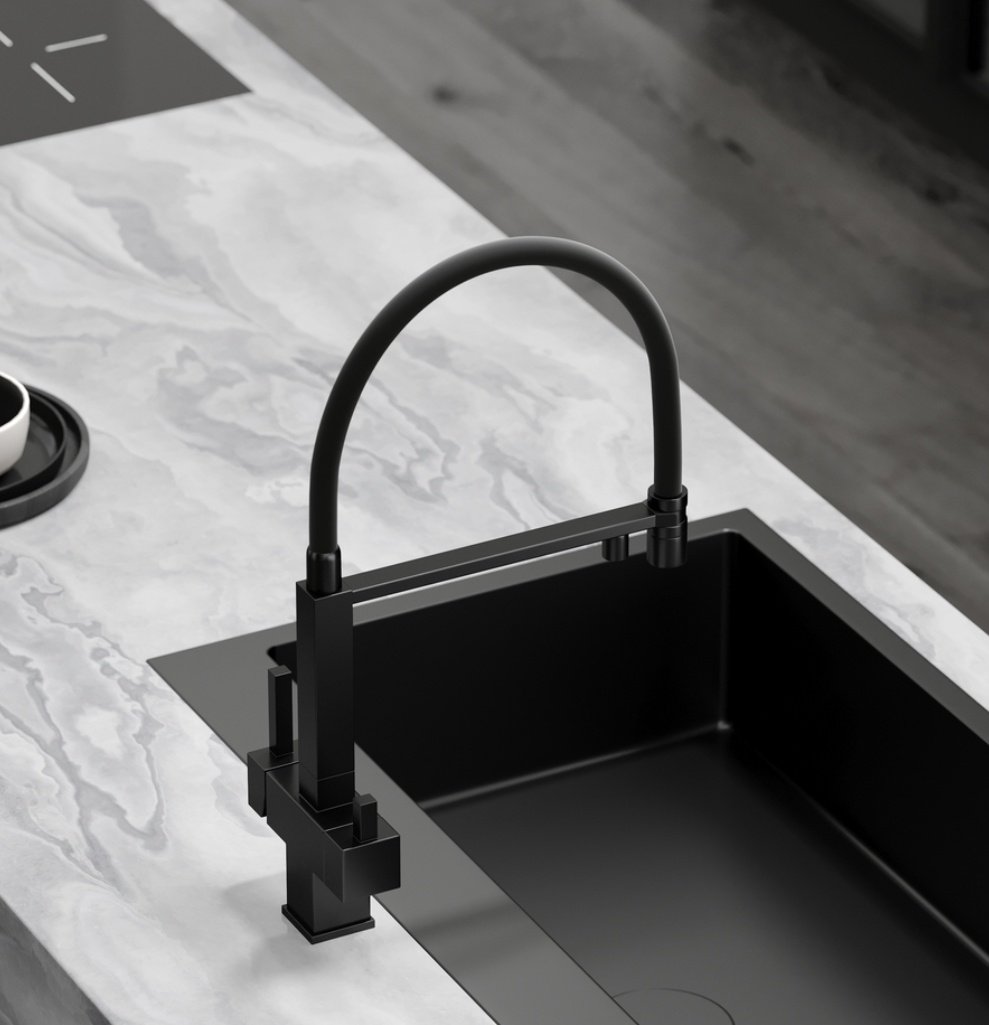 Смеситель для кухни Sancos SC4006MB, латунь, цвет черный - ForteMarket Смеситель для кухни Sancos SC4006MB, латунь, цвет черный купить,215100