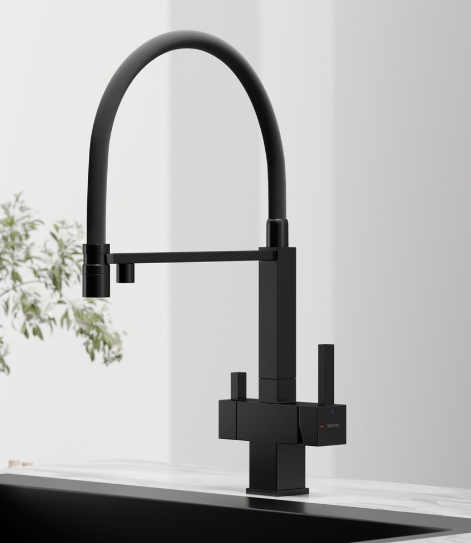 Смеситель для кухни Sancos SC4006MB, латунь, цвет черный - ForteMarket Смеситель для кухни Sancos SC4006MB, латунь, цвет черный купить,215100