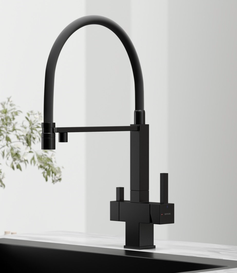 Смеситель для кухни Sancos SC4006MB, латунь, цвет черный - ForteMarket Смеситель для кухни Sancos SC4006MB, латунь, цвет черный купить,215100