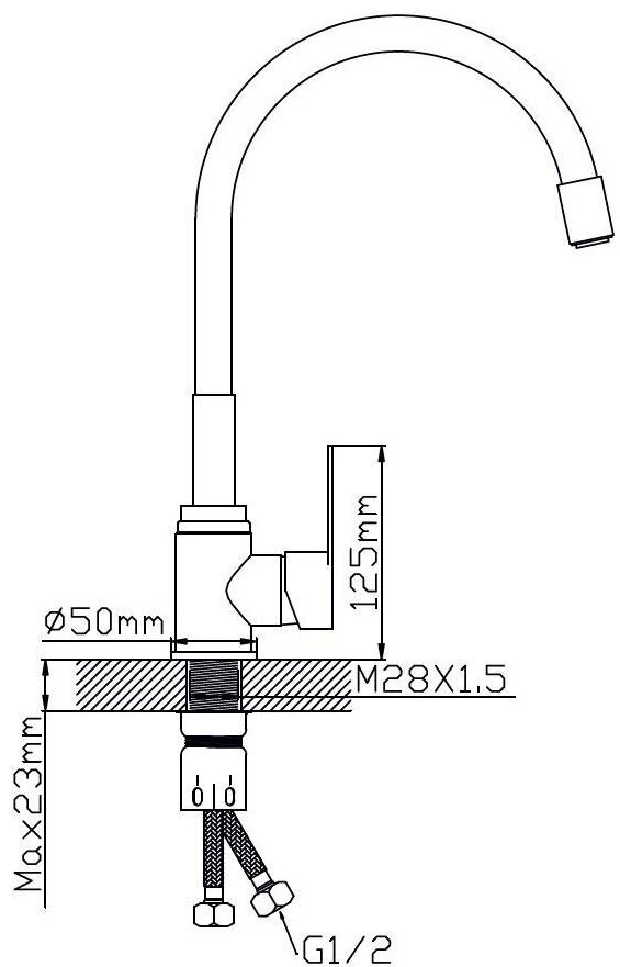Смеситель с гибким изливом Potato P58304S-7, латунь, цвет белый купить,30800