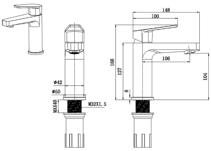 Смеситель ALLEN BRAU 5.E1001-31 ECLIPSE, однозахватный купить,73600