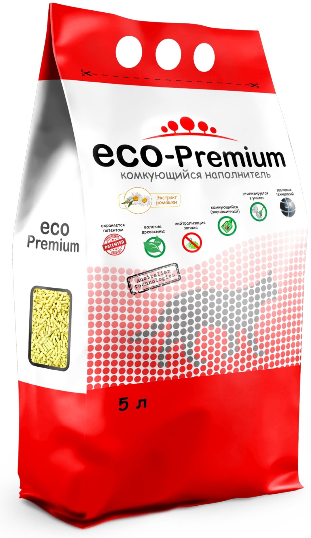 Наполнитель ECO-Premium с экстрактом ромашки комкующийся 5 л