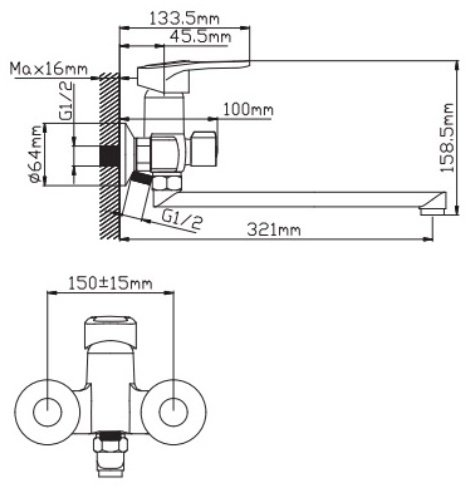 Смеситель для ванны Potato P4625 , поворотно-нажимной купить,30900