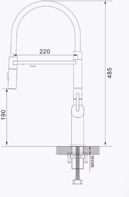 Смеситель с гибким изливом Rose R358, латунь, цвет черный, хром купить,NaN