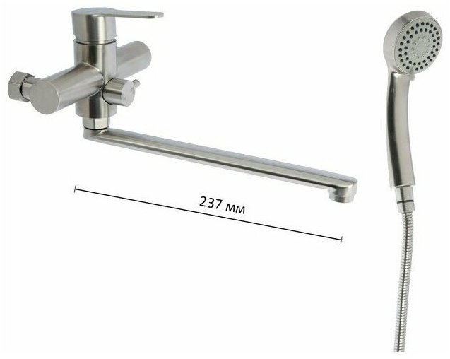 Смеситель для ванны Accoona 71103A, силумин, цвет стальной купить,NaN