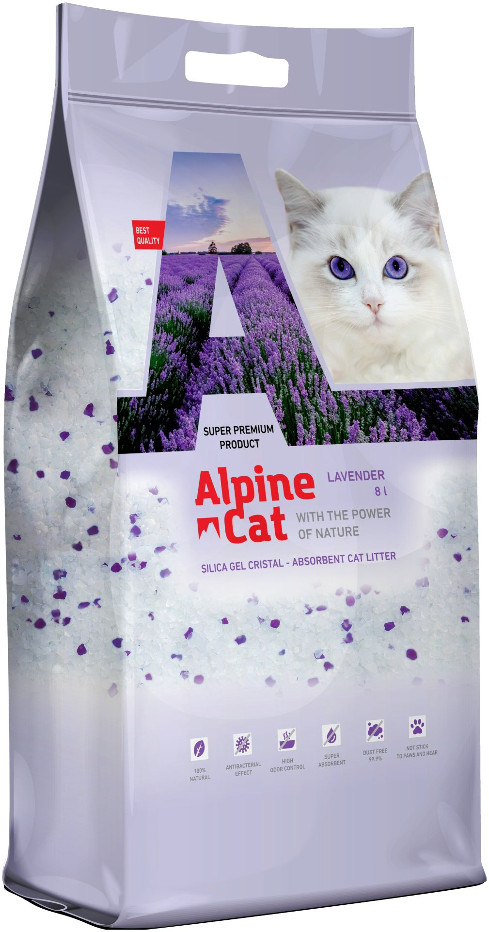 Наполнитель Alpine Cat Лаванда силикагелевый впитывающий 8 л купить,6500