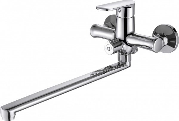 Смеситель для ванны BRAVAT Opal F6125183CP-02L серебристый, однозахватный