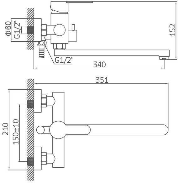 Смеситель для ванны Accoona 71103A, силумин, цвет стальной купить,NaN