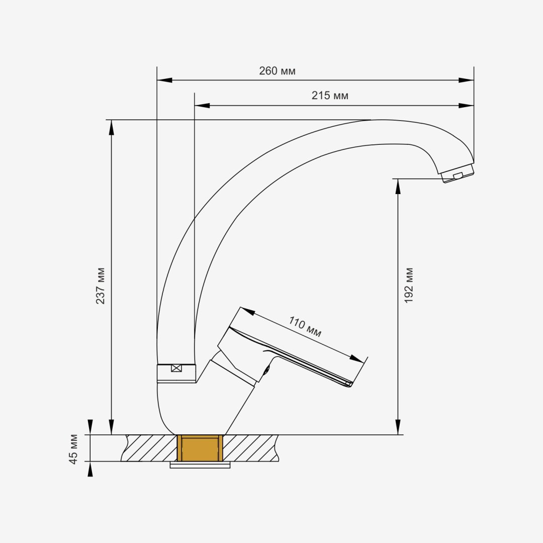 Смеситель для кухни (мойки) ARCO А40(1)14, однозахватный купить,NaN