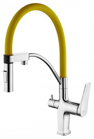 Смеситель с гибким изливом Lemark LM3074C, латунь, цвет желтый, хром - ForteMarket Смеситель с гибким изливом Lemark LM3074C, латунь, цвет желтый, хром купить,82320