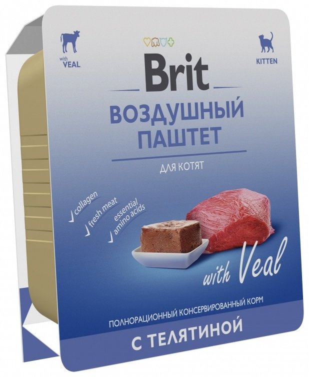 Корм Brit паштет для котят телятина 100г 1 шт
