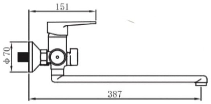 Смеситель для ванны Potato P22270, однозахватный купить,37300