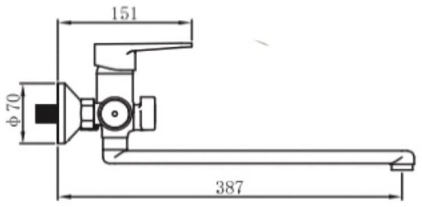 Смеситель для ванны Potato P22270, однозахватный купить,37300