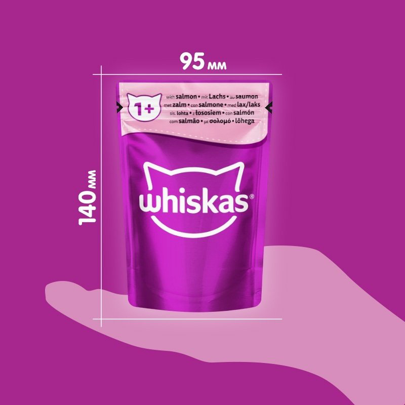 Корм Whiskas рагу лосось 85 г 1 шт купить,240