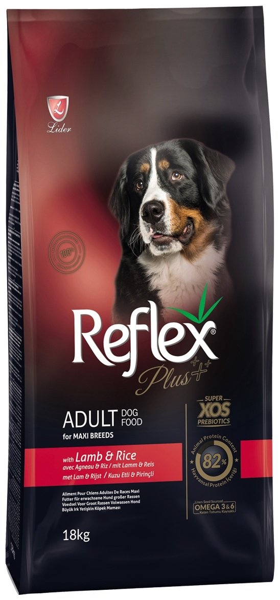 Корм Reflex Plus Adult Maxi Lamb&amp;Rice Ягненок с рисом для взрослых крупных пород 18 кг
