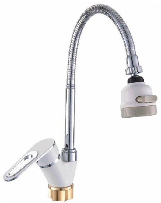 Смеситель с гибким изливом Potato P58274-7, цинк, цвет хром купить,30600