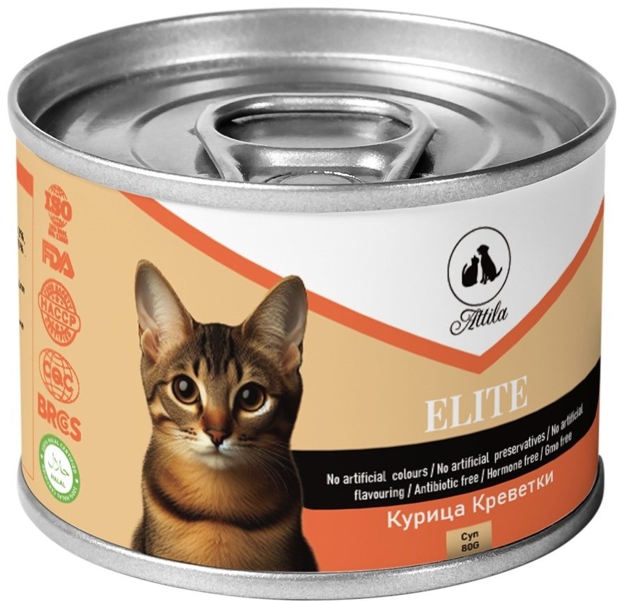 Корм ATTILA суп курица, креветки 80 г 1 шт