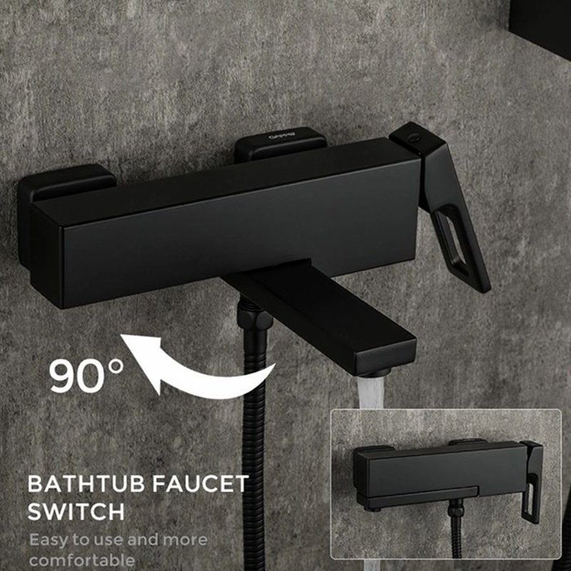 Смеситель для ванны Gappo G3217-6, латунь, цвет черный купить,NaN