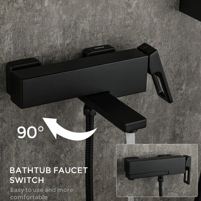 Смеситель для ванны Gappo G3217-6, латунь, цвет черный купить,NaN