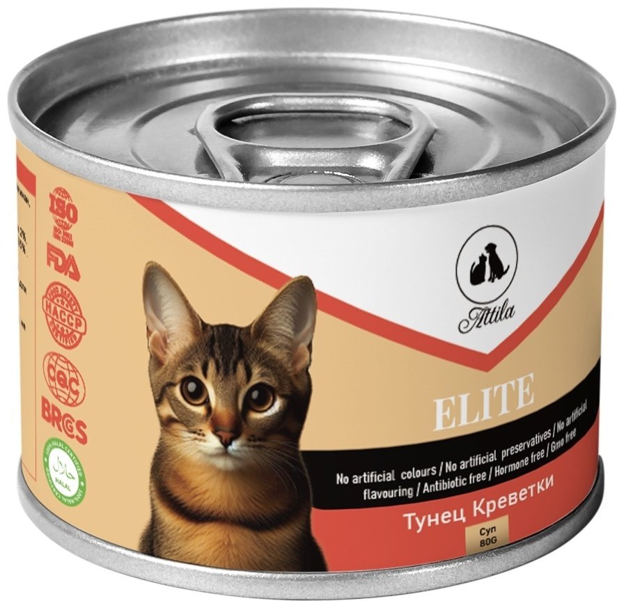 Корм ATTILA суп тунец, креветки 80 г 1 шт