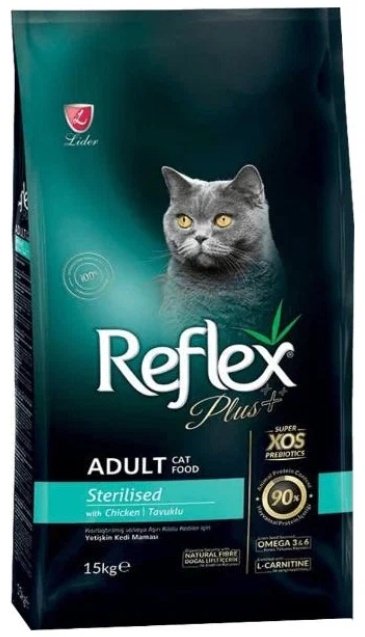 Корм Reflex Plus Adult Sterilised для стерилизованных курица 15 кг