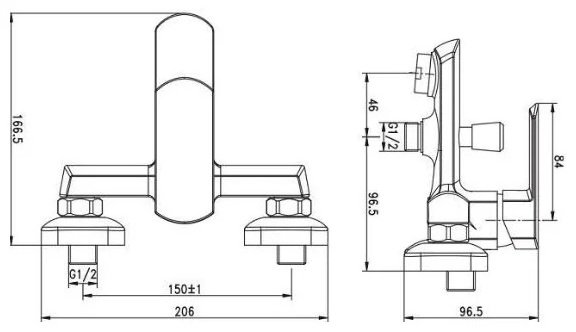 Смеситель для ванны Aquanet AF120-20С, однозахватный