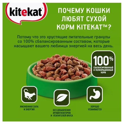 Корм Kitekat Мясной пир для взрослых мясное ассорти 0.35 кг