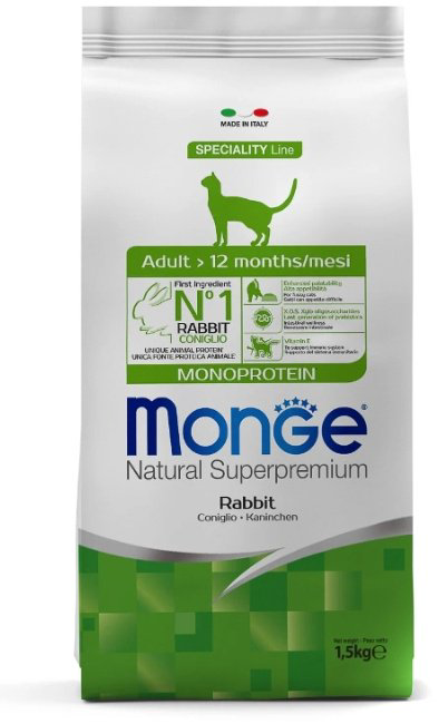 Корм Monge Adult для взрослых кролик 1.5 кг купить,10335