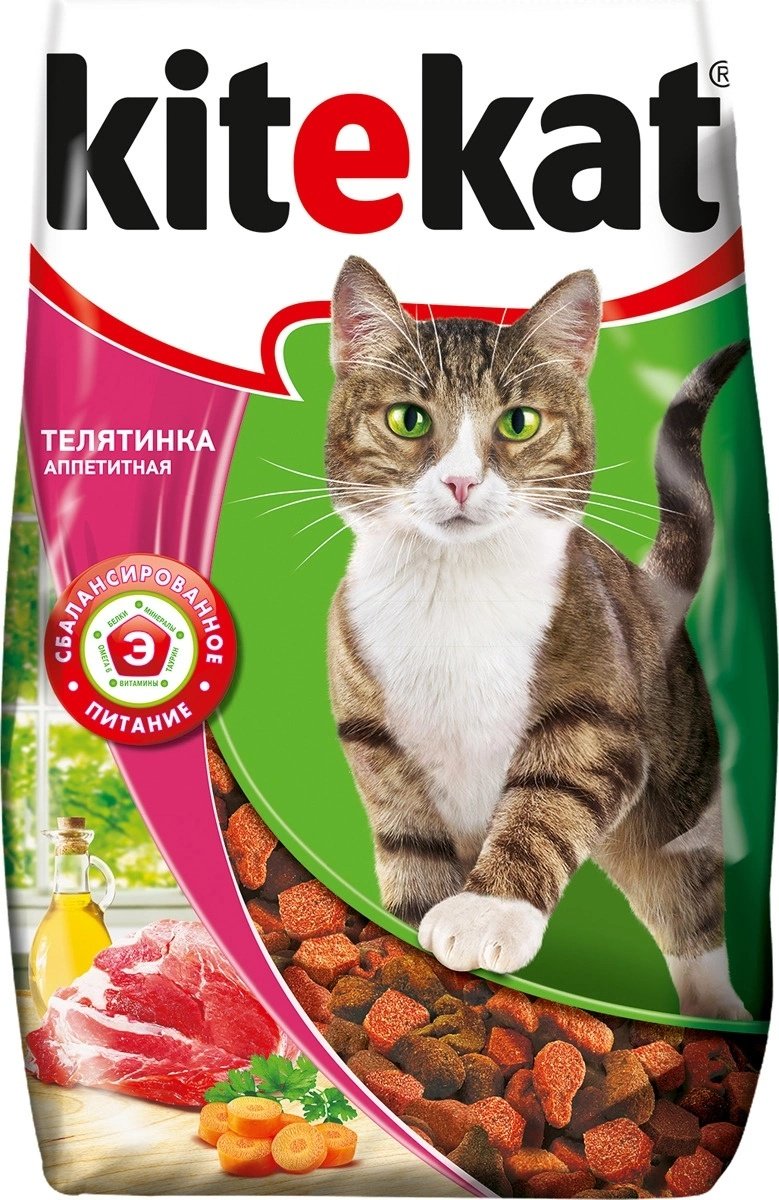 Корм Kitekat Телятинка аппетитная телятина 0.8 кг