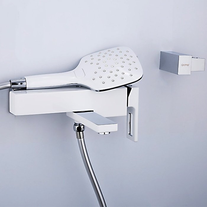 Смеситель для ванны Gappo G3217-8, латунь, цвет белый, хром купить,NaN