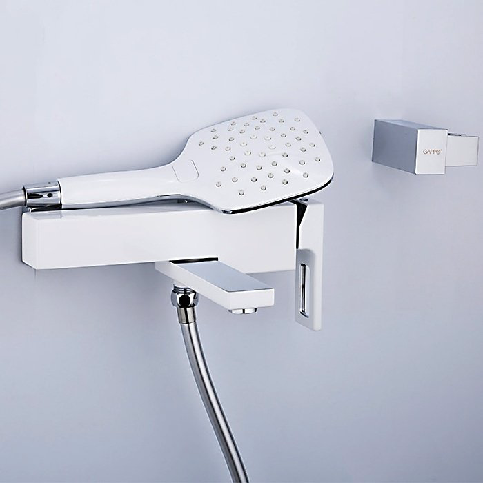 Смеситель для ванны Gappo G3217-8, латунь, цвет белый, хром купить,NaN
