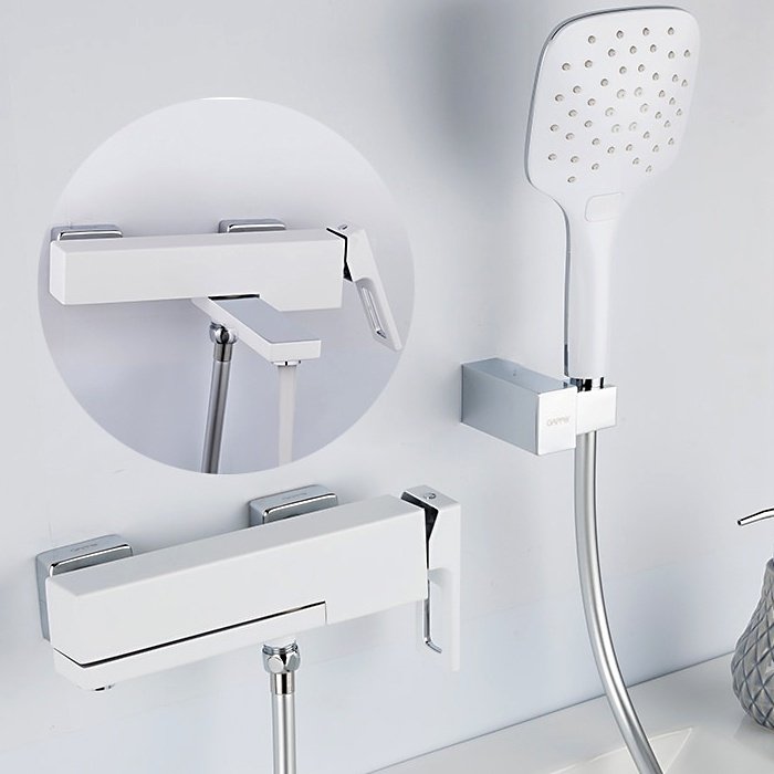 Смеситель для ванны Gappo G3217-8, латунь, цвет белый, хром купить,NaN