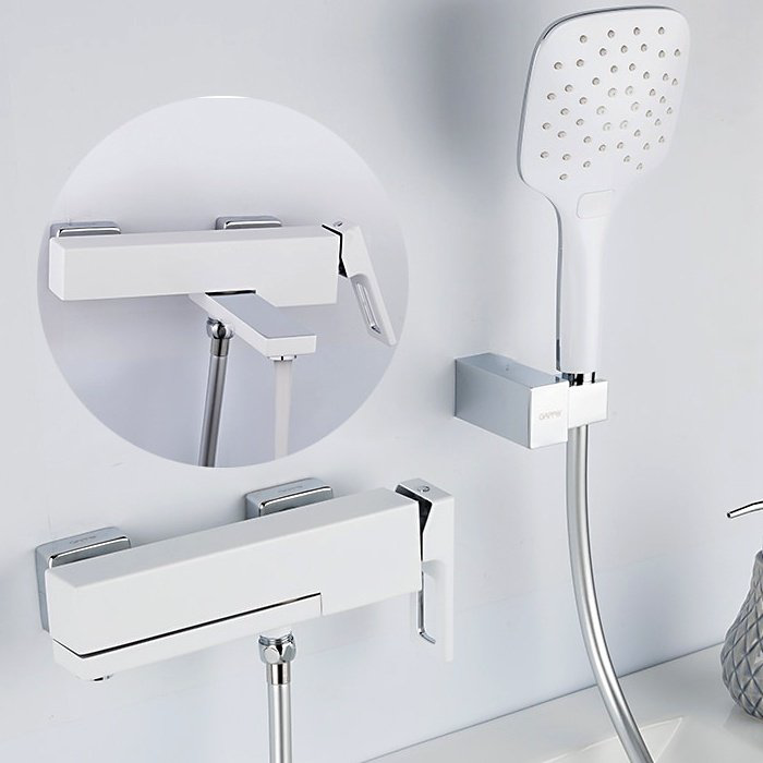 Смеситель для ванны Gappo G3217-8, латунь, цвет белый, хром купить,NaN