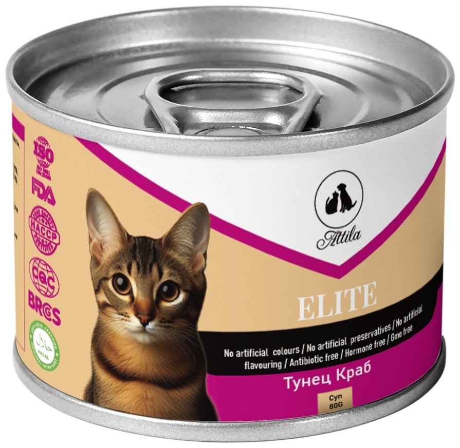 Корм ATTILA суп тунец, краб 80 г 1 шт