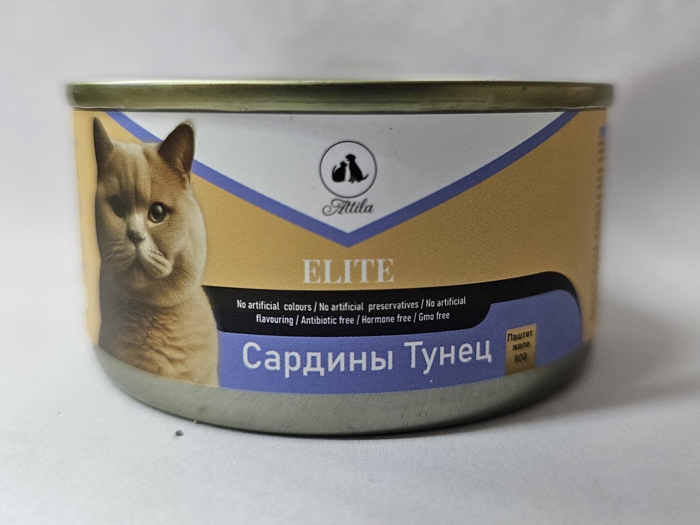 Корм ATTILA паштет тунец, сардина 80 г 1 шт