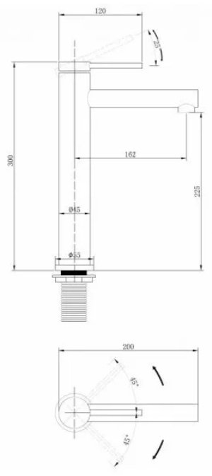 Смеситель для раковины (умывальника) Abber AF8811NG, однозахватный