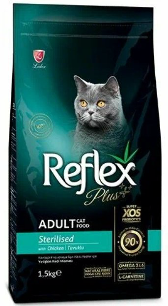 Корм Reflex Plus Sterilised для стерилизованных курица 1.5 кг купить,4700