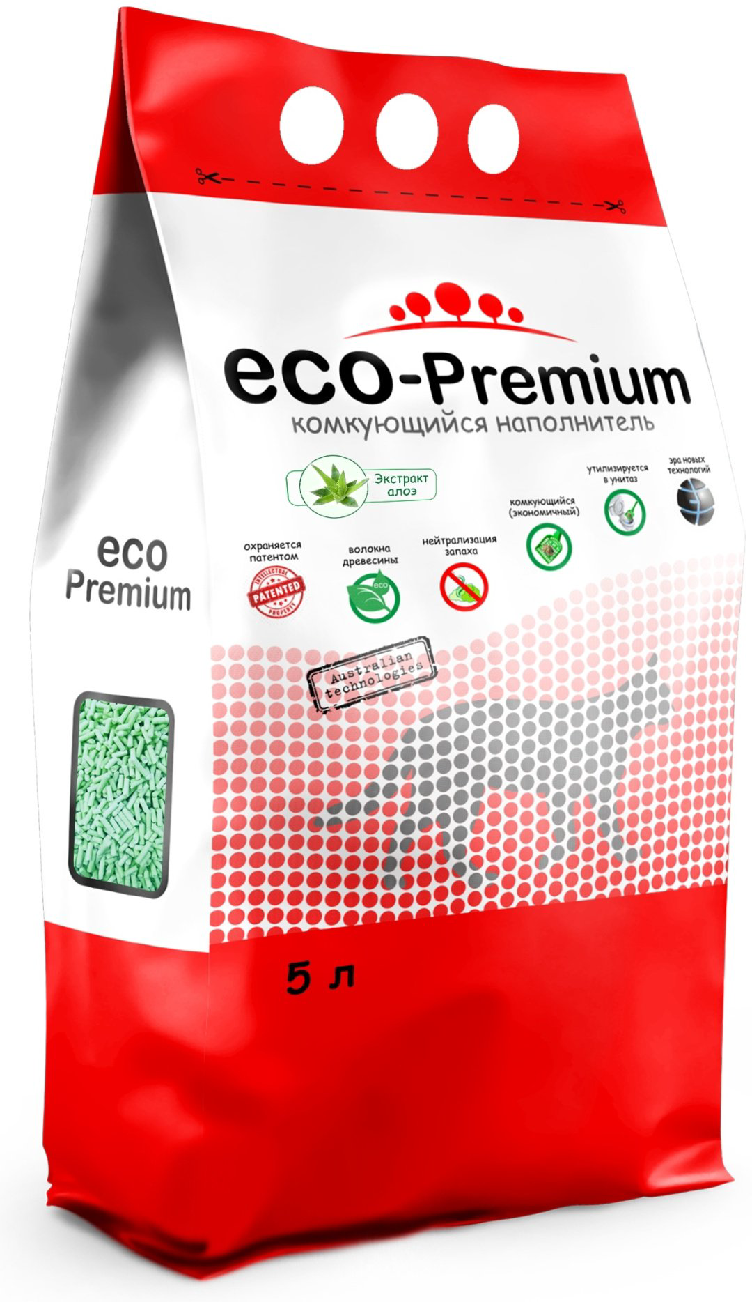 Наполнитель ECO-Premium с экстрактом алоэ комкующийся 5 л купить,3300