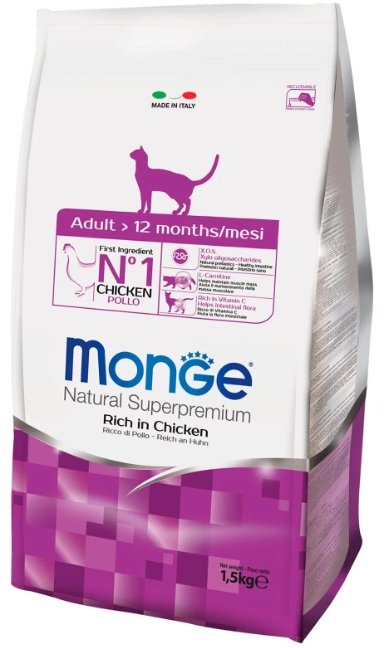 Корм Monge Adult для взрослых курица 1.5 кг купить,9360