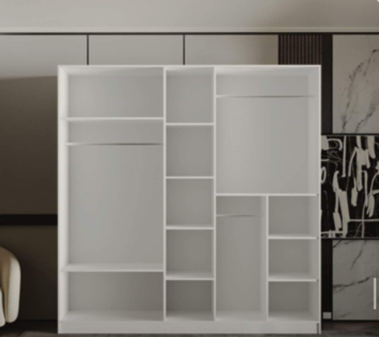 Распашной шкаф Mebel Lux 000890, 225x230х60 см, белый купить,NaN