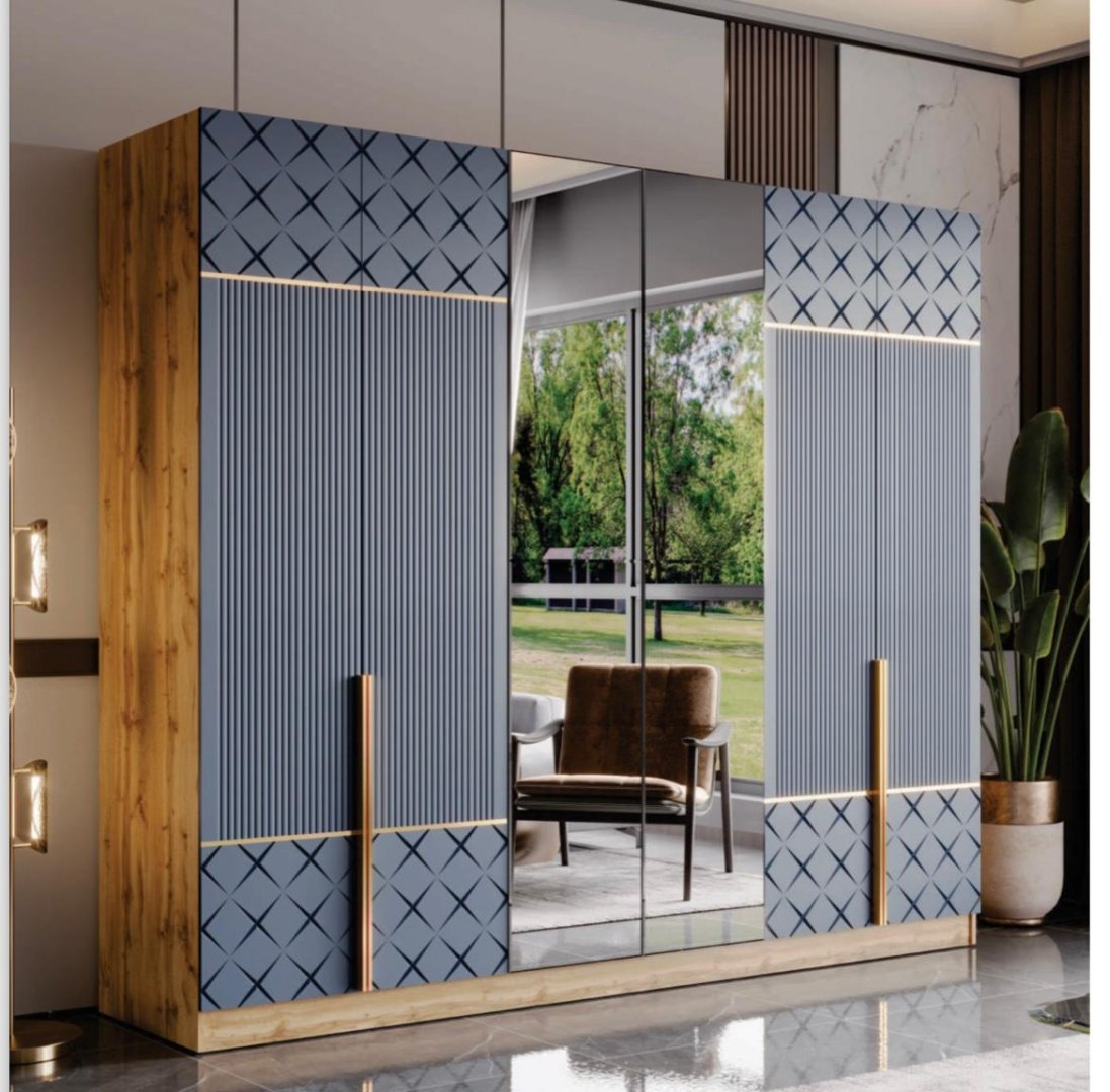 Распашной шкаф Mebel Lux Mebel Lux, 270x230х60 см, темно-синий купить,NaN