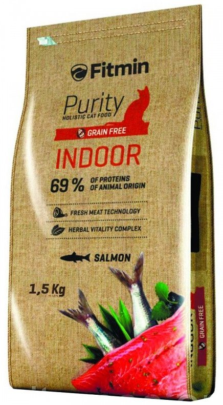 Корм Fitmin Purity Indoor для живущих в помещении лосось 1.5 кг купить,14990