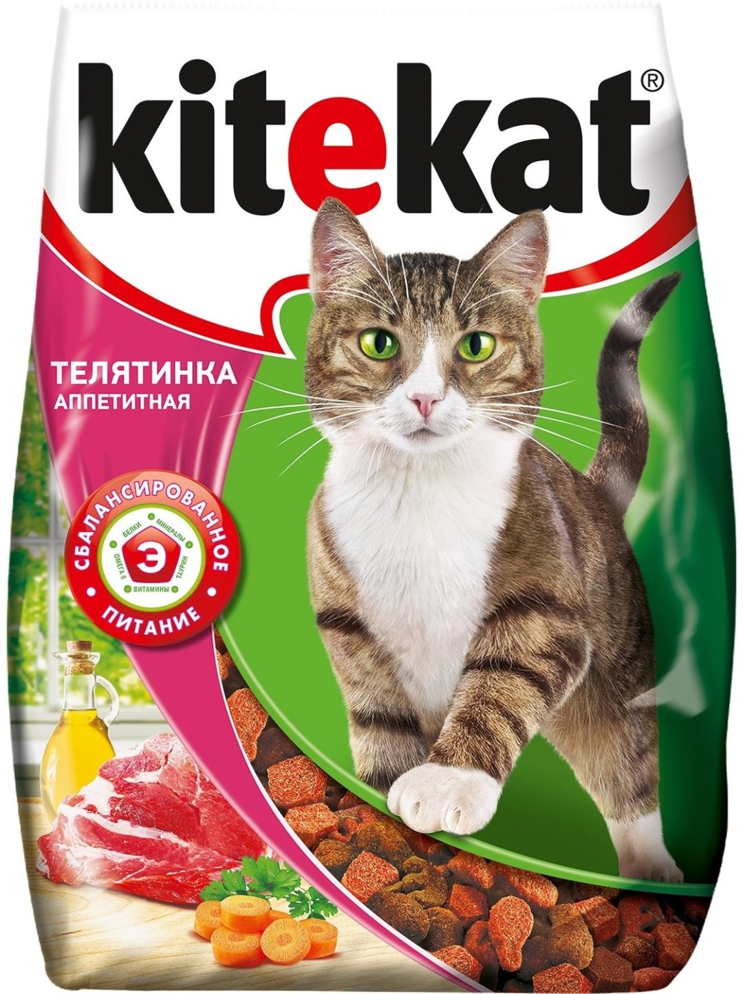 Корм Kitekat Телятинка аппетитная телятина 0.35 кг купить,700