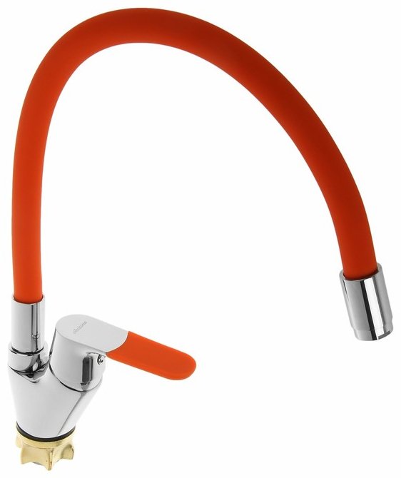 Смеситель с гибким изливом Accoona A4819P, латунь, цвет оранжевый купить,NaN