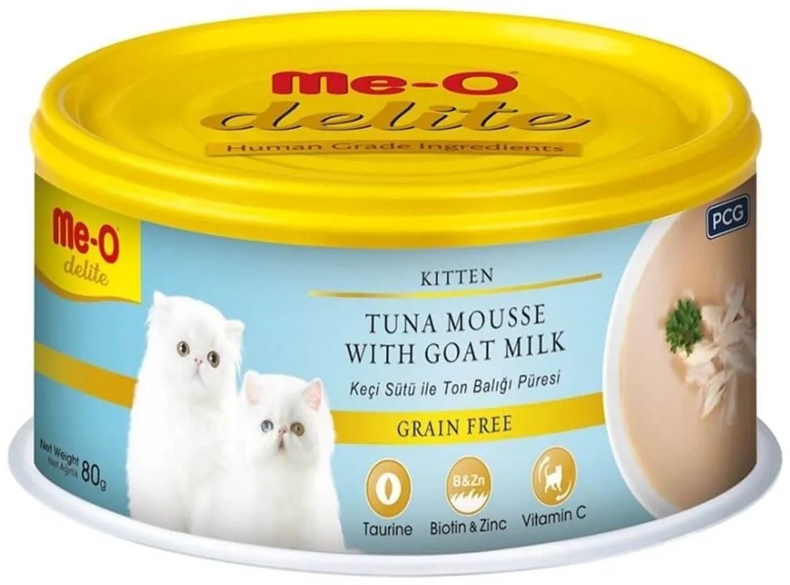 Корм Me-O мусс тунец, молоко 80 г 1 шт