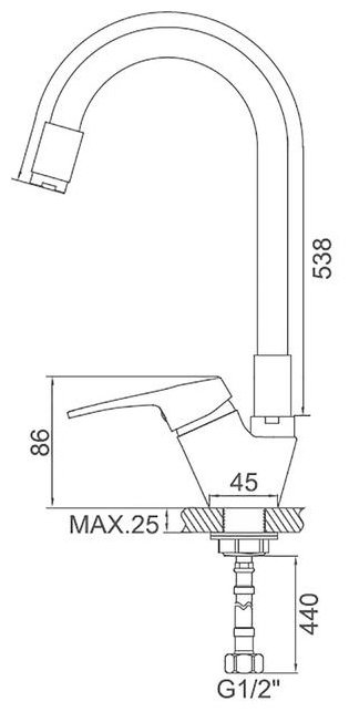 Смеситель с гибким изливом Accoona A4819P, латунь, цвет оранжевый купить,NaN