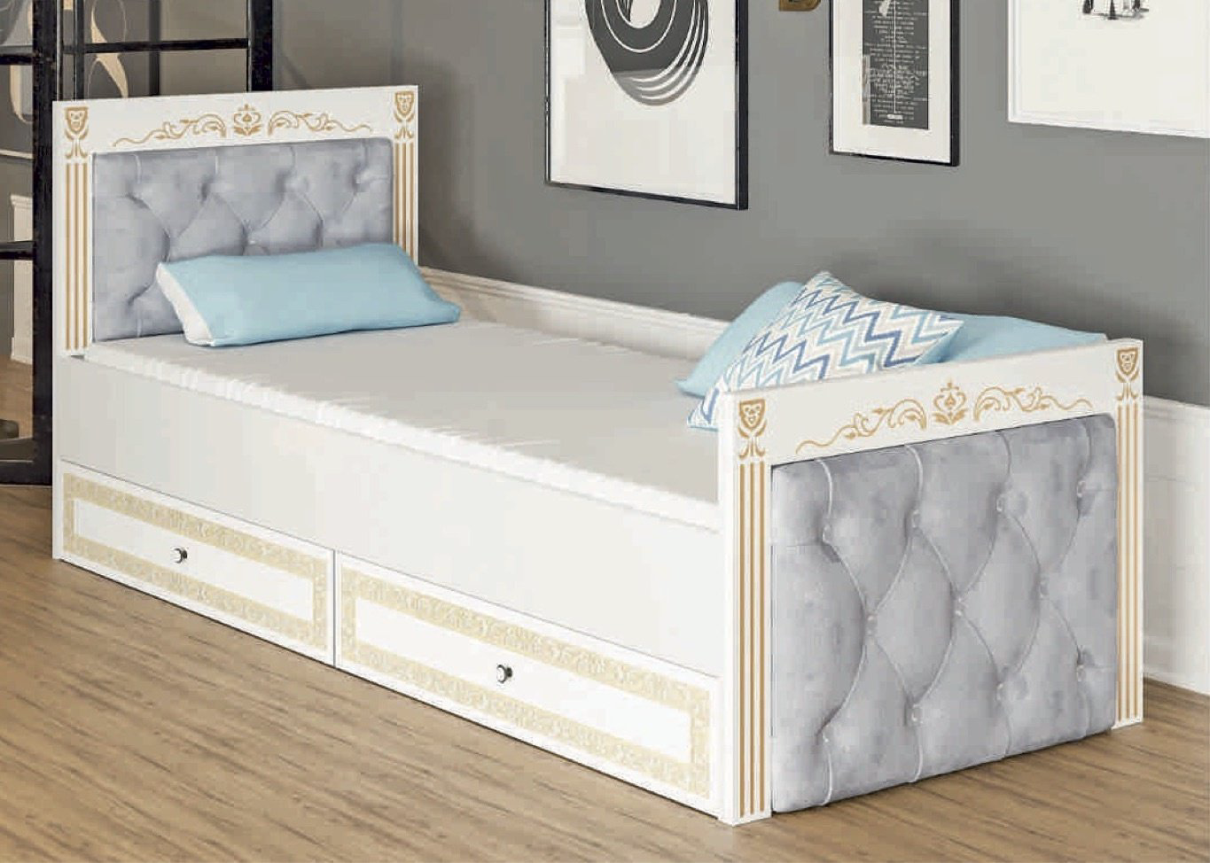 Кровать Эдем Лина 80x200см бежевая купить,NaN