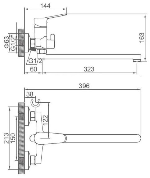 Смеситель для ванны Accoona A71128F, латунь, цвет черный купить,NaN